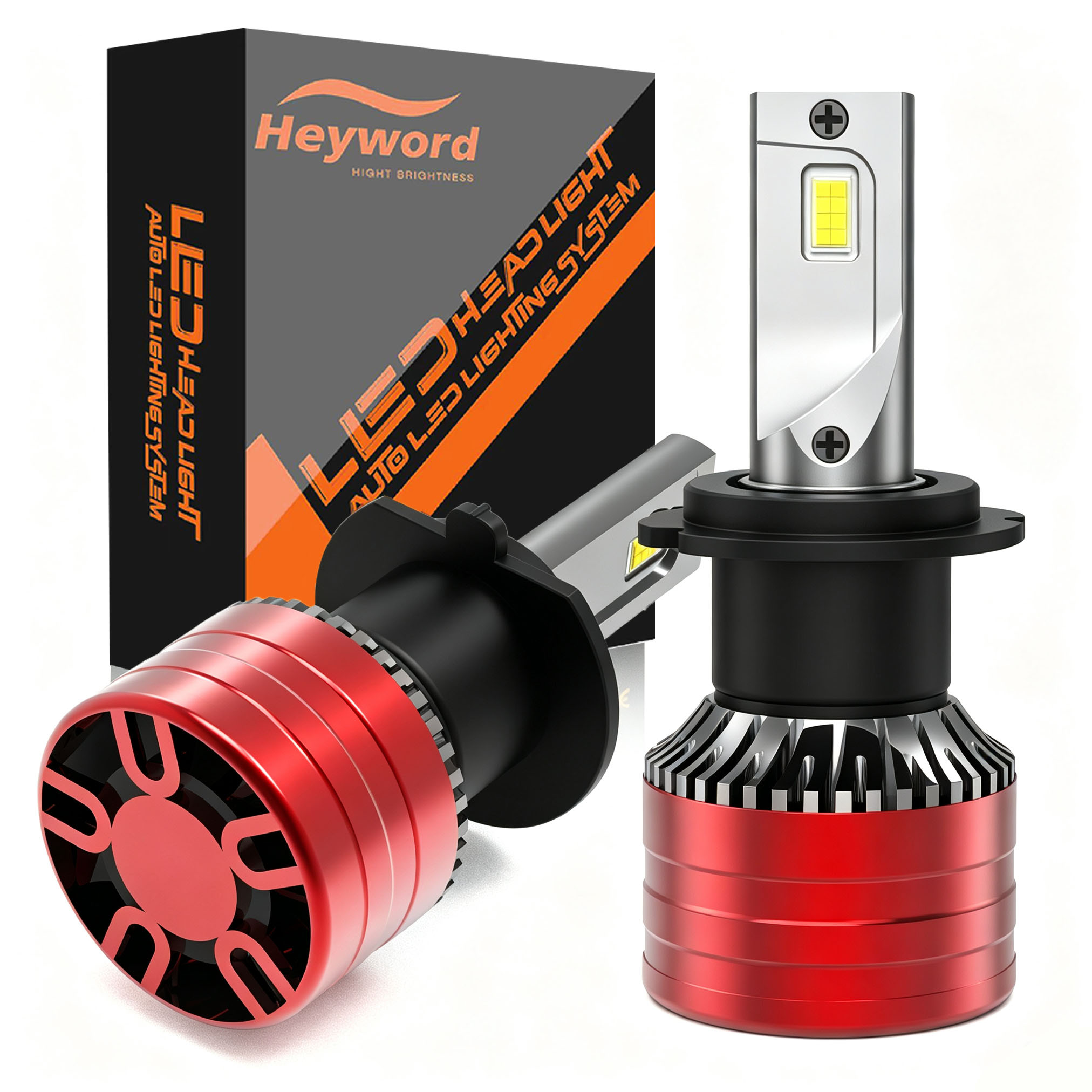 Led Headlight H4 Hi Lo 120W - 2 ampoules de phares LED Heyword