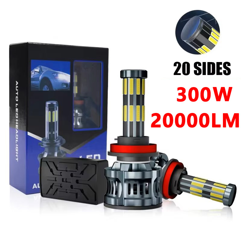 Led Headlight Bulb H7 20000Lm - OVEHEL 20 LED latérales 20000LM 300W