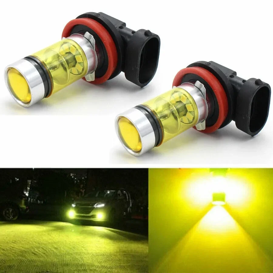 Led Fog Light H11 3000K Yellow - 2 ampoules LED pour feux de