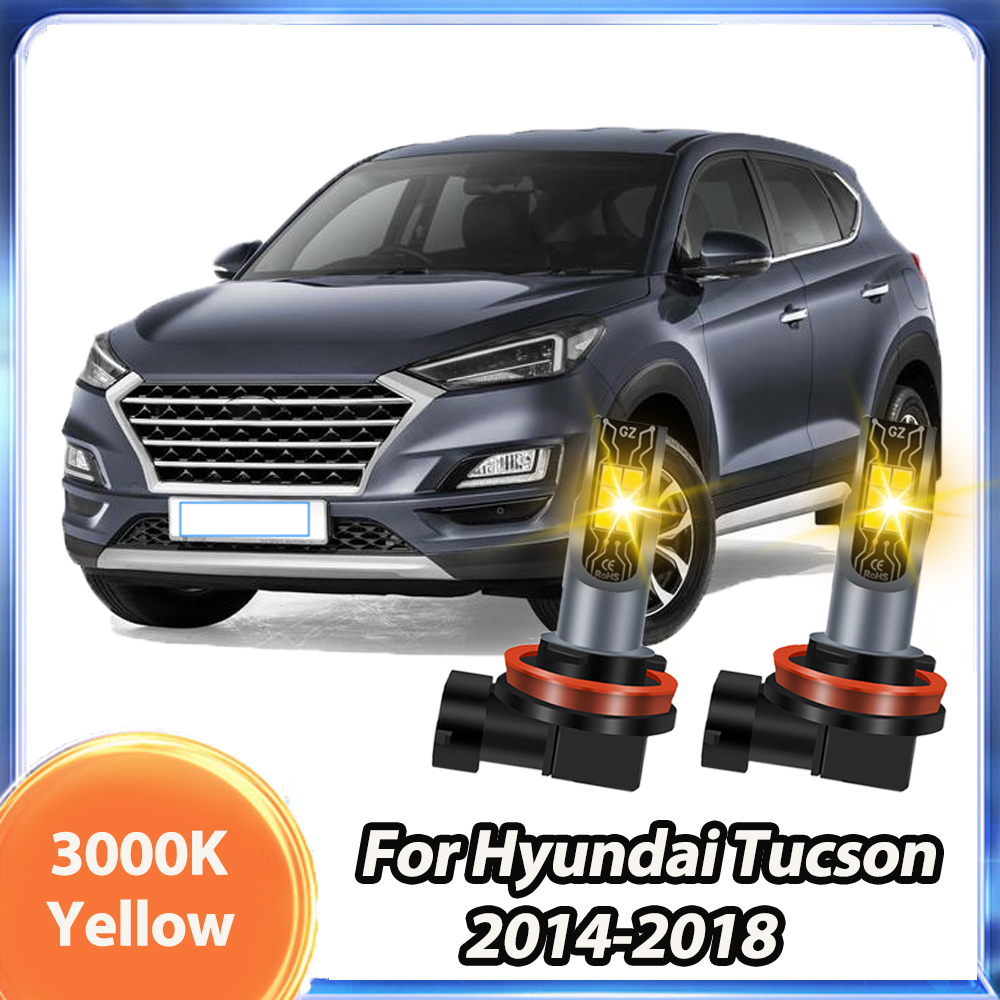 Led Fog Light H11 3000K Yellow - 2 pièces pour Hyundai Tucson 2004-2018