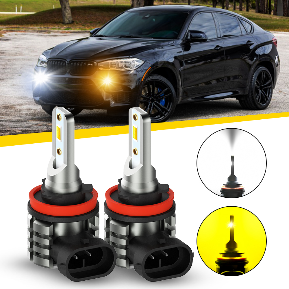 Led Fog Light H11 3000K Yellow - AUXITO 2 pièces L6 LED H8