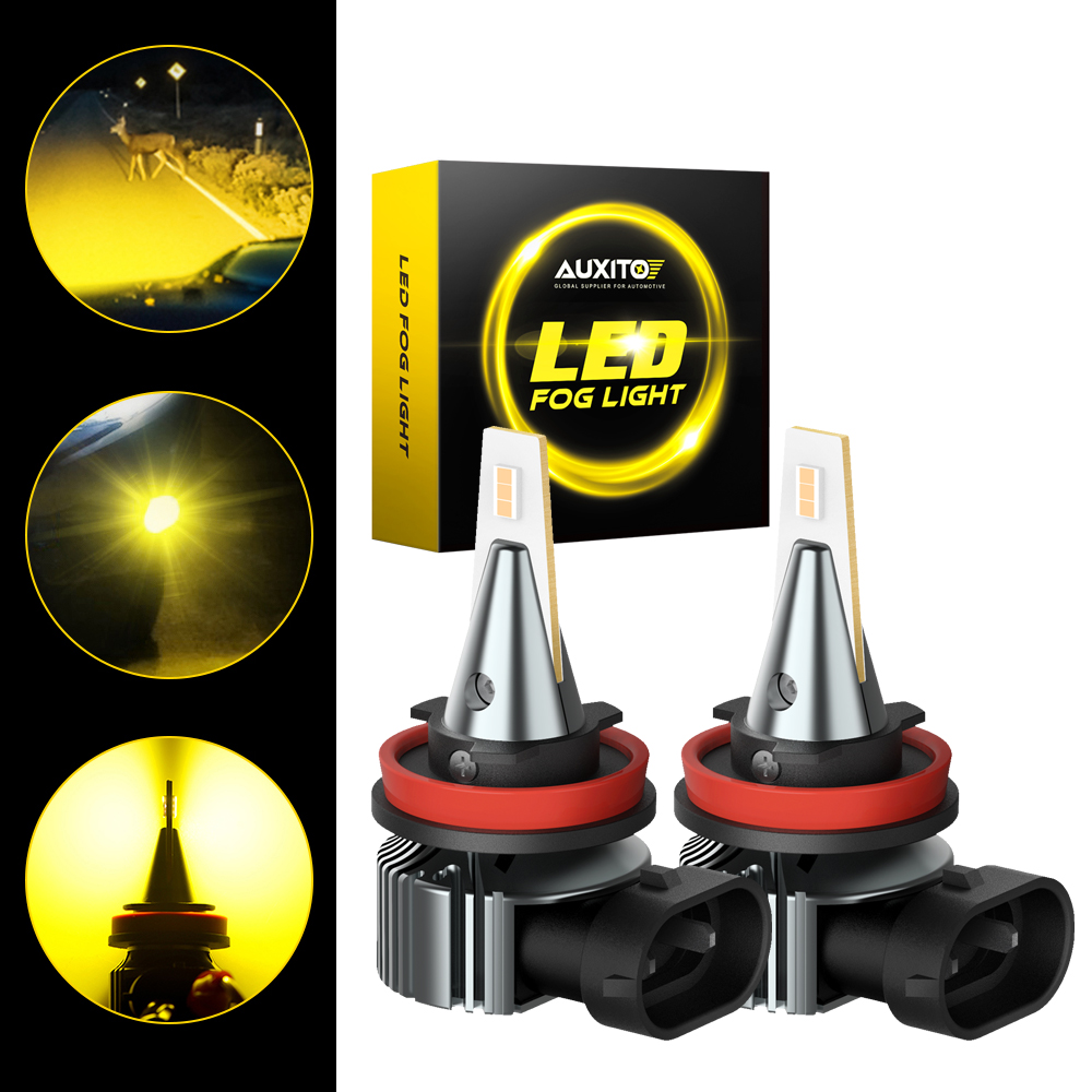 Led Fog Light H11 3000K Yellow - AUXITO 2 pièces H11 H8 LED