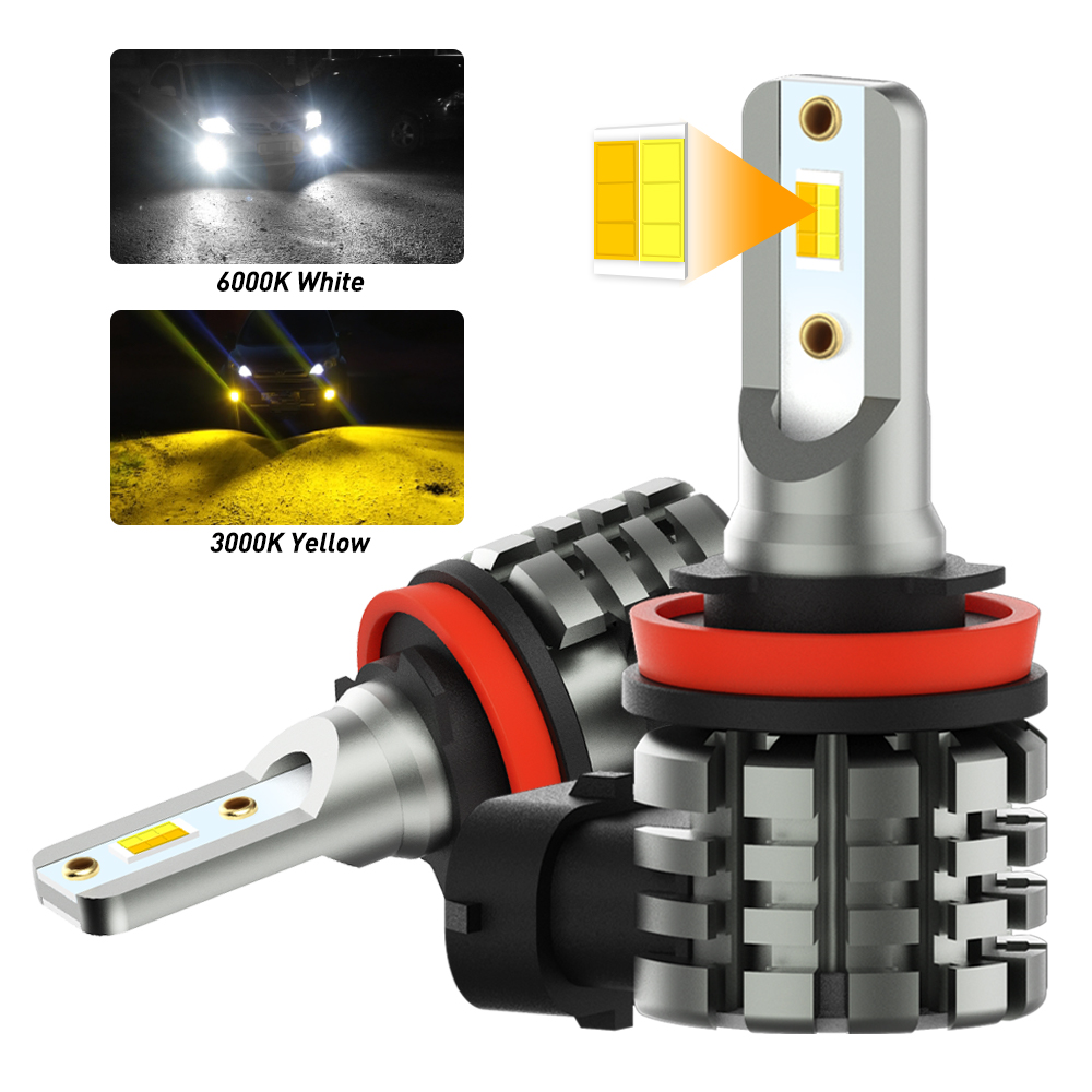 Led Fog Light H11 3000K Yellow - AUXITO 2 pièces Feux antibrouillard LED