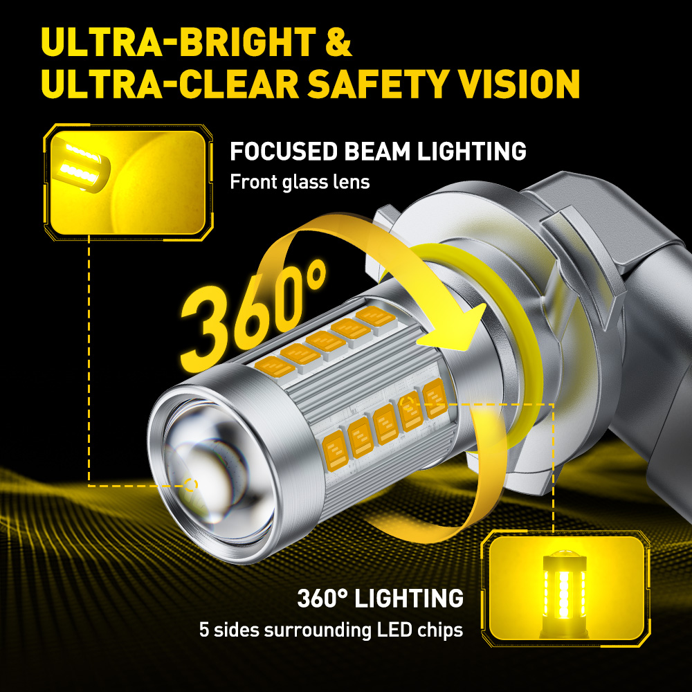 2 pièces AUXITO 9006 HB4 LED j - Led Fog Light H11 3000K Yellow avis et prix