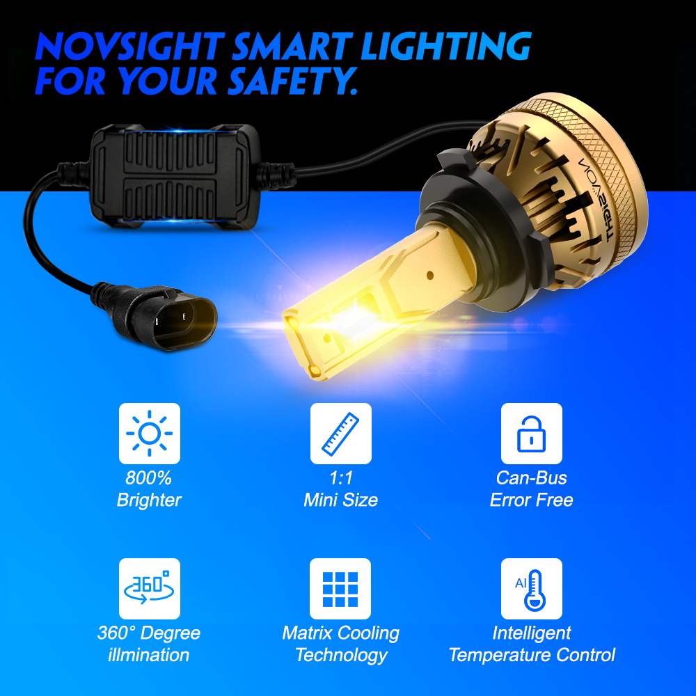 Phare LED NOVSIGHT A500 N37Y l - Led Fog Light H11 3000K Yellow avis et prix