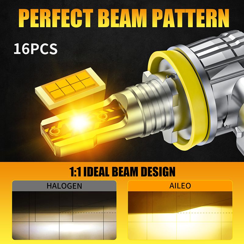 AILEO H11 LED H8 LED HB4 LED H - Led Fog Light H11 3000K Yellow avis et prix