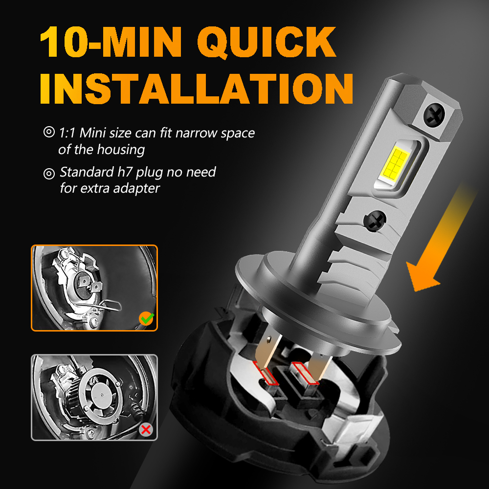 MZGN 2 pièces H7 LED ampoule d - Led Headlight 6500K White 12000Lm avis et prix