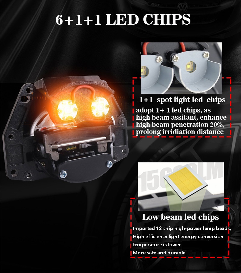 VAHID E20 2pcs 3 pouces Bi LED - Laser Led Headlight Projector Lens avis et prix