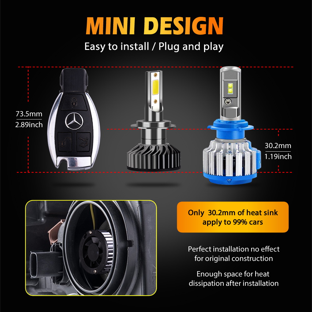 Infitary H7 phare LED H4 H11 9 - Led Headlight 6500K White 12000Lm avis et prix