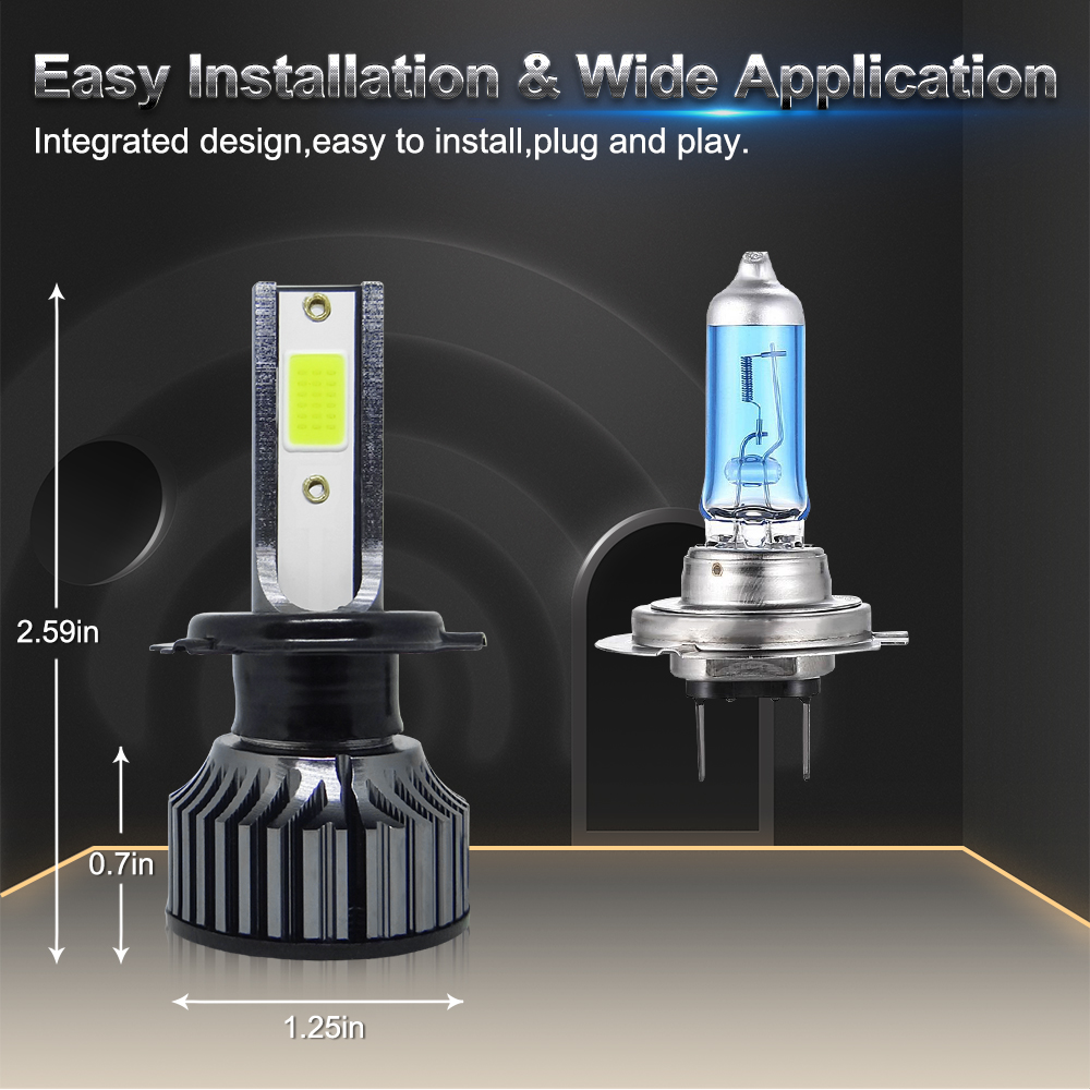 2 ampoules LED mini pour phare - Led Headlight Bulb H7 20000Lm avis et prix