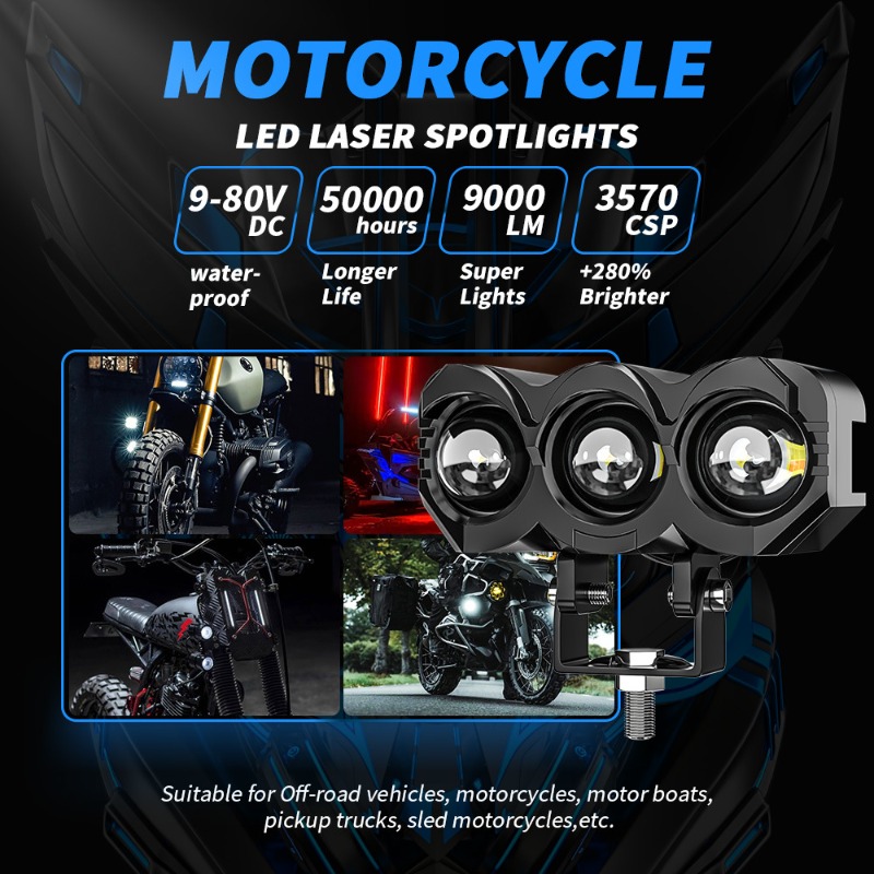 Phare de moto LED style hibou, - Led Headlight 6500K White 12000Lm avis et prix