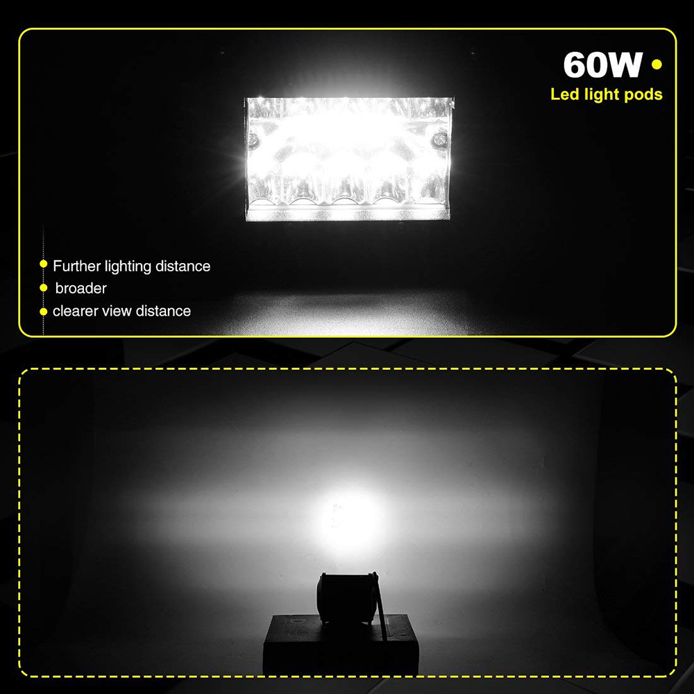 2 pièces dosettes de lumière d - Led Work Light Bar 12 Inch Offroad avis et prix