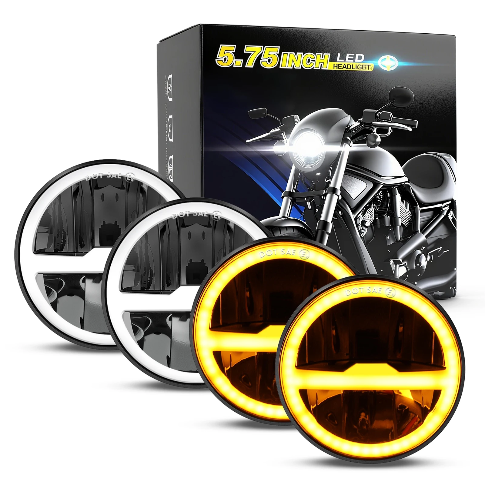 Phare de moto LED HAOLIDE 5,75 - Motorcycle Led Headlight Bulb H4 avis et prix