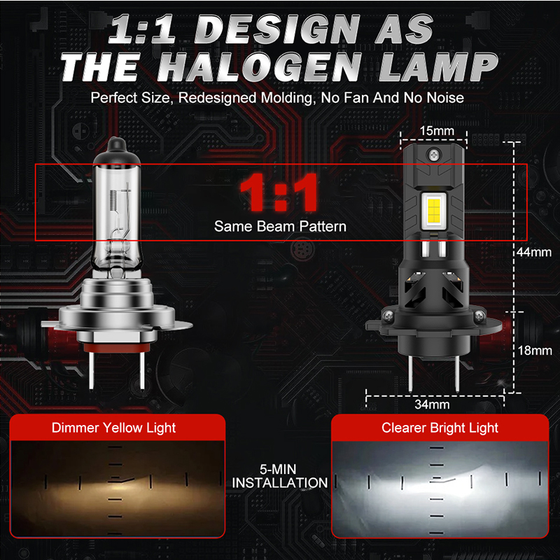 2 ampoules LED H7 pour phares  - Led Headlight Bulb H7 20000Lm avis et prix