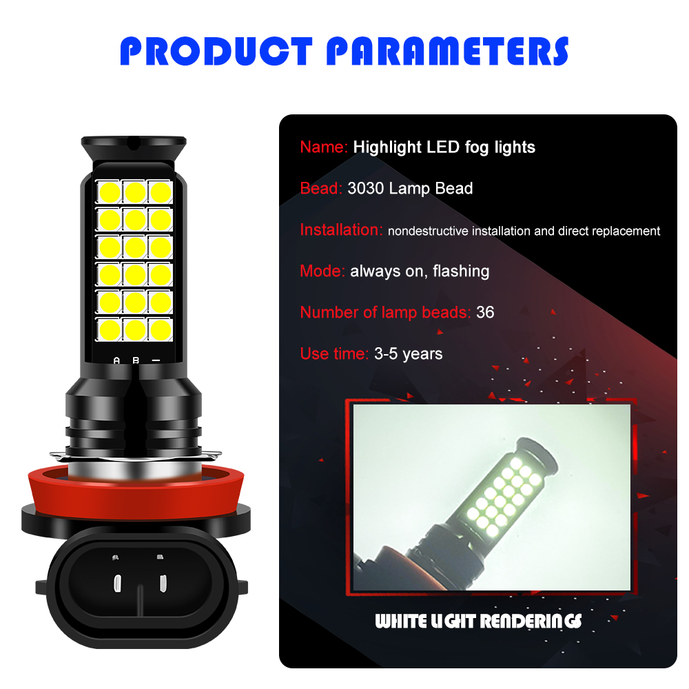 1 pièce 36LED voiture antibrou - Car Led Headlight 9005 9006 avis et prix