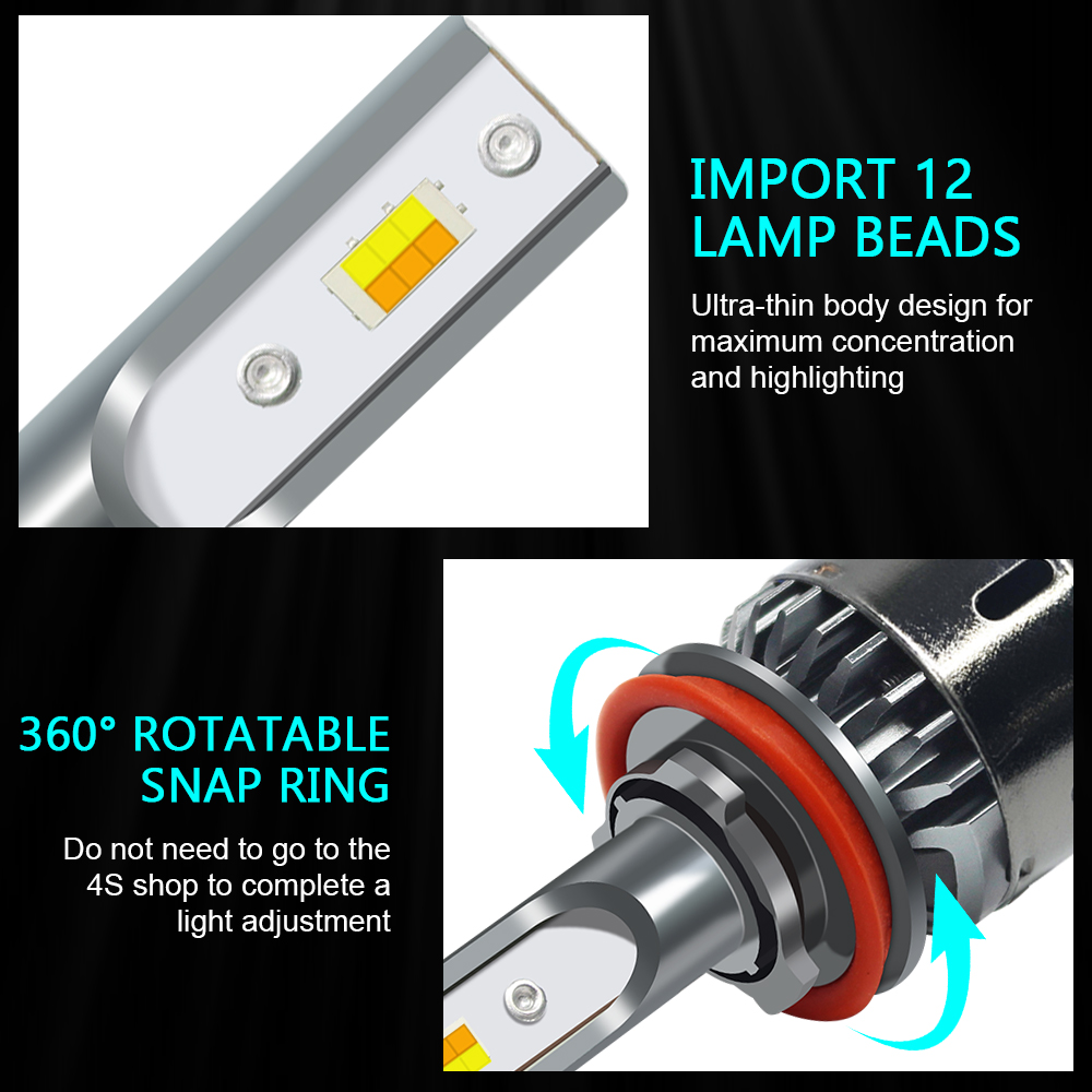 2x3 couleurs 100W LED voiture  - Car Led Bulb H1 H3 H8 H11 avis et prix