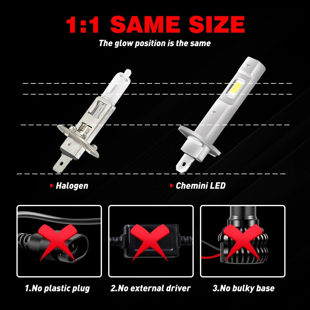Ampoule de phare LED H1 pour v - Led Headlight 6500K White 12000Lm avis et prix