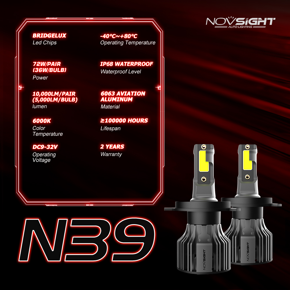 NOVSIGHT – ampoules antibrouil - Car Led Bulb H1 H3 H8 H11 avis et prix