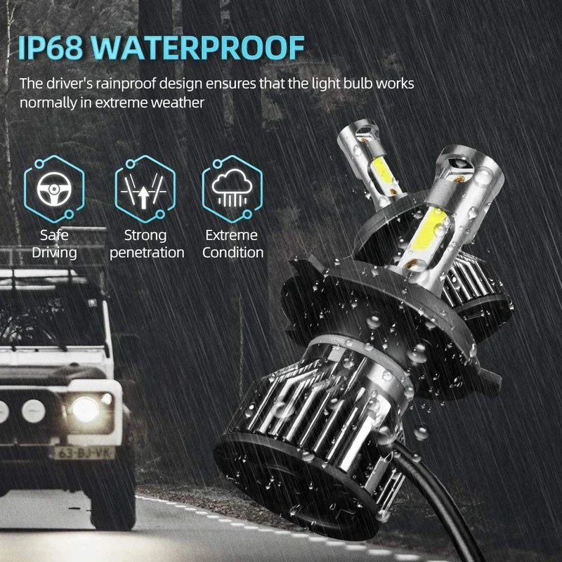 Phare LED pour moto H4 120W, 2 - Led Headlight H4 Hi Lo 120W avis et prix