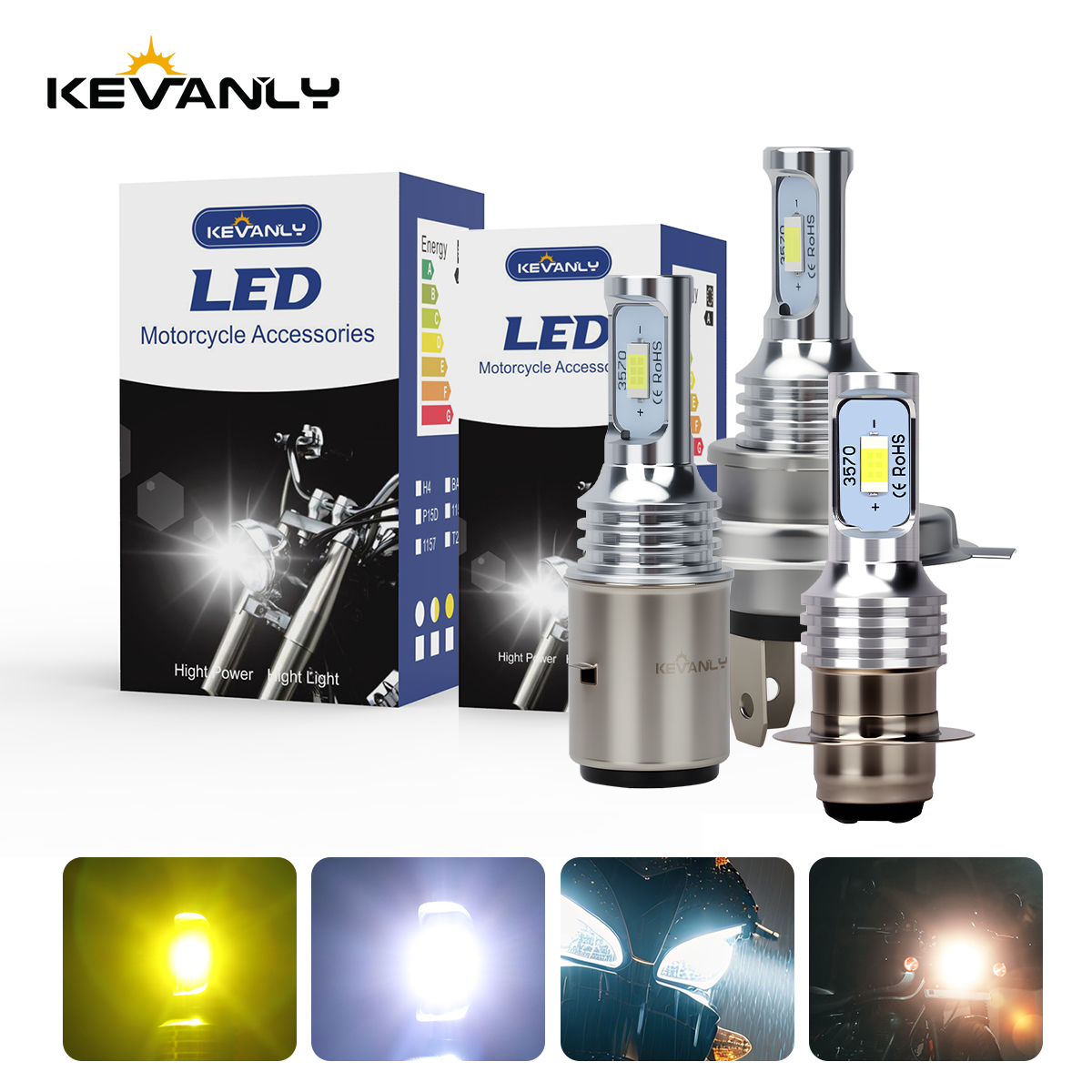 1x Phare de moto LED H4 P15D T - Motorcycle Led Headlight Bulb H4 avis et prix