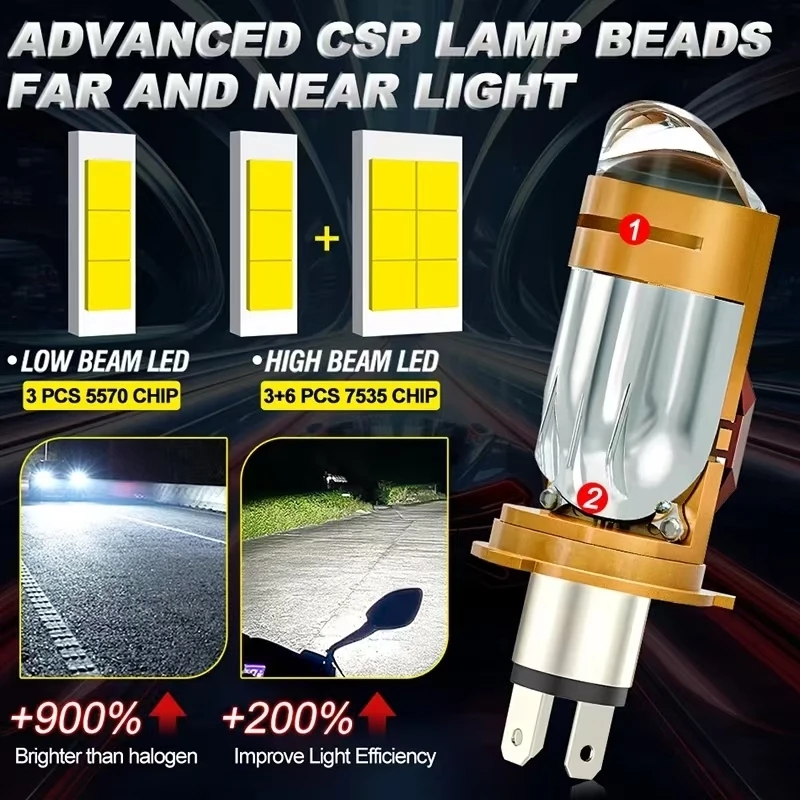 Ampoule de lentille de phare d - Motorcycle Led Headlight Bulb H4 avis et prix
