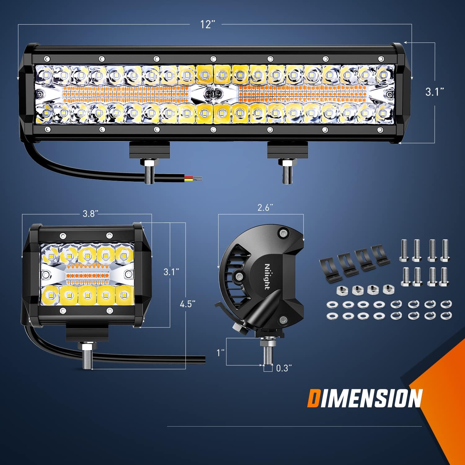Barre lumineuse LED Nilight 12 - Led Work Light Bar 12 Inch Offroad avis et prix